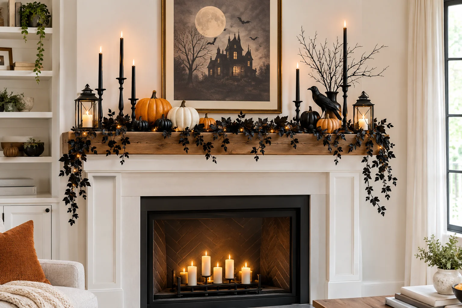 24 Halloween Mantel Decor Ideas for a Spooky & Stylish Home