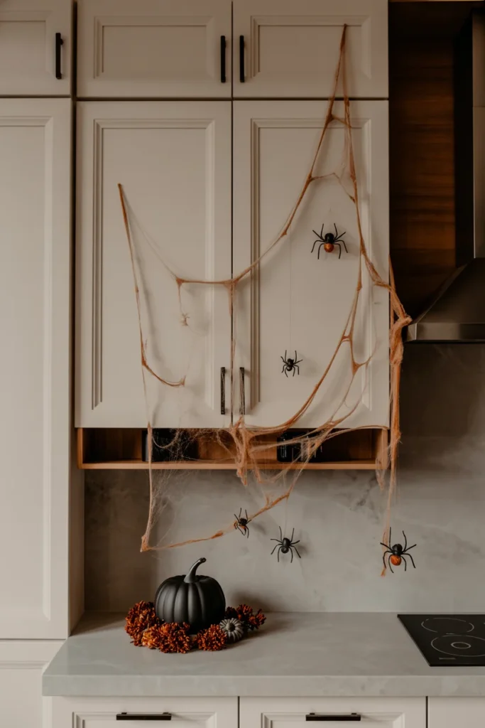 Faux Spider Web Cabinets