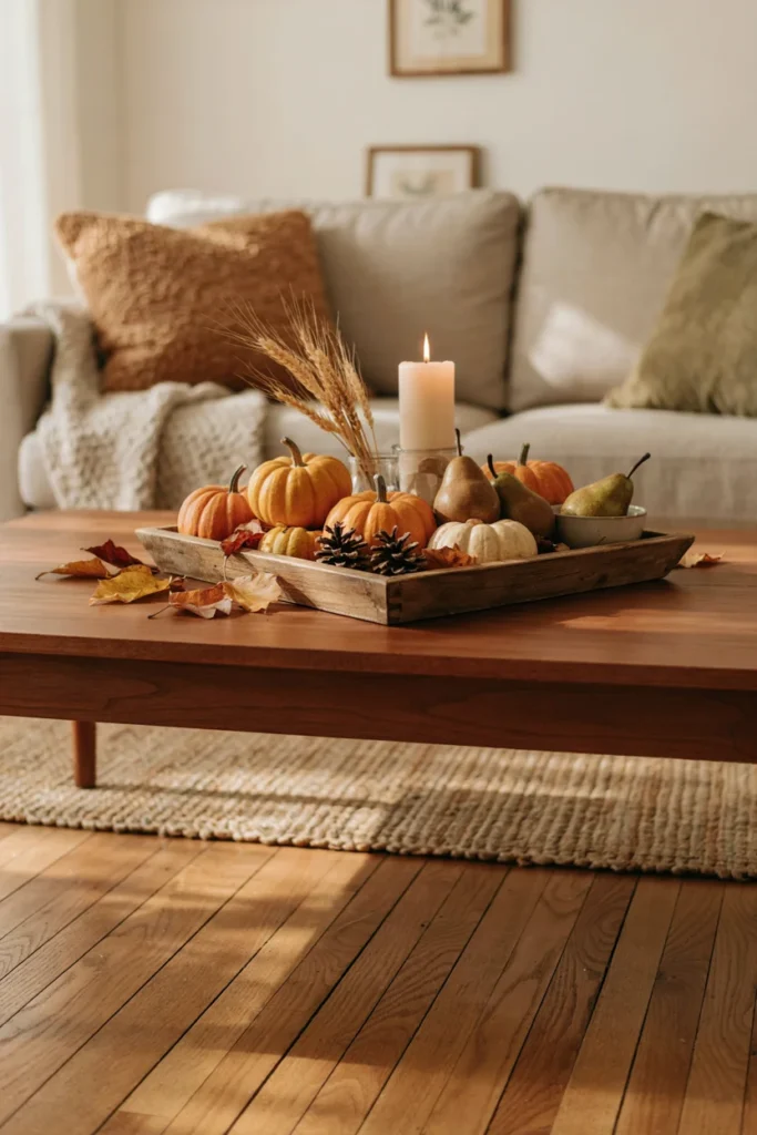 Harvest-Inspired Coffee Table Arrangement