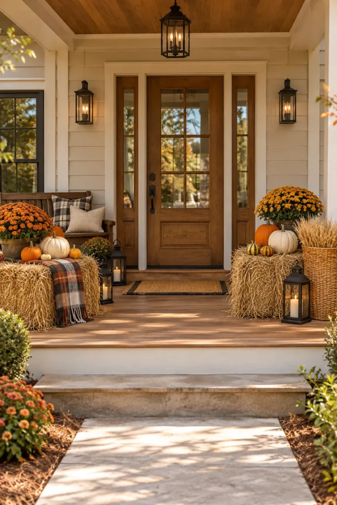Add Hay Bales Around the Porch