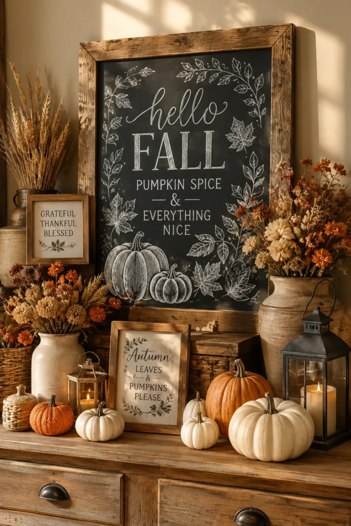 Layered Fall Chalkboard Display
