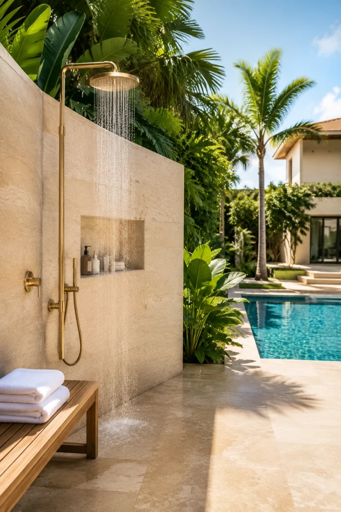 Luxury Poolside Outdoor Shower