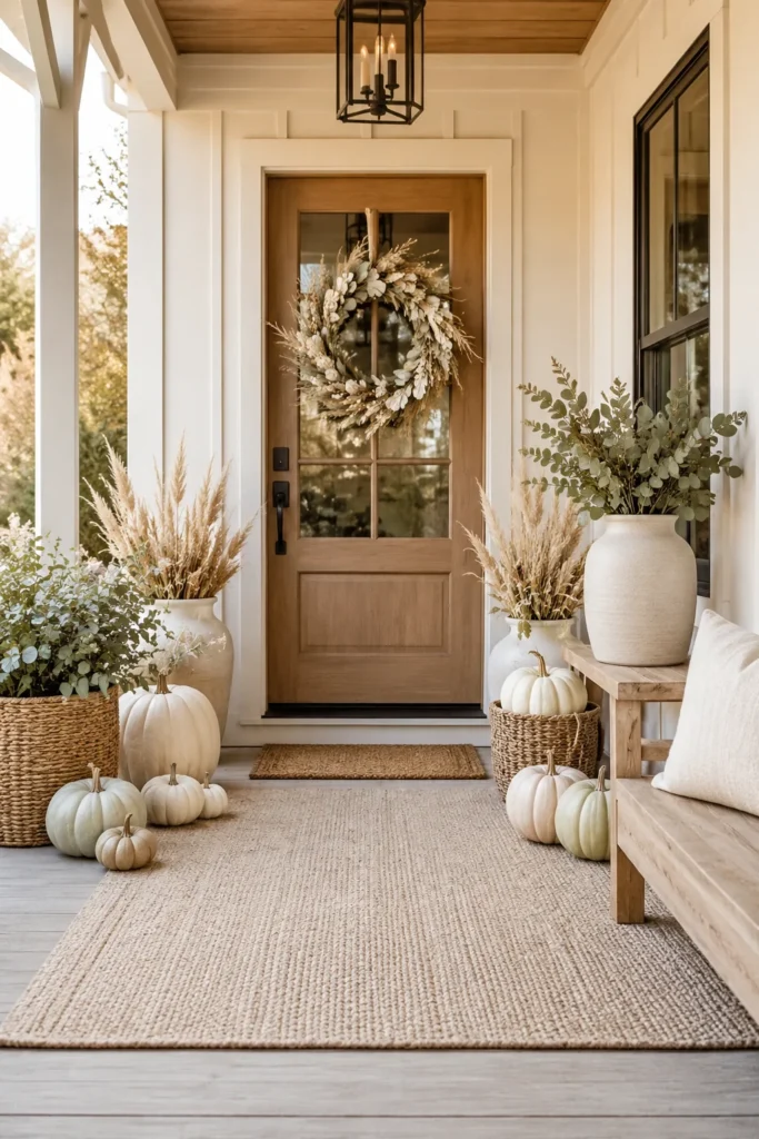 Neutral Fall Porch Decor