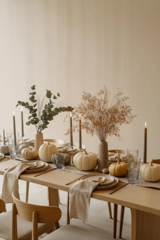 Neutral Halloween Table Decor