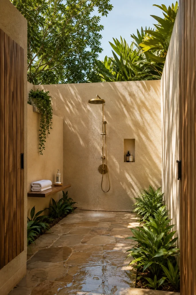 Privacy Wall Outdoor Shower