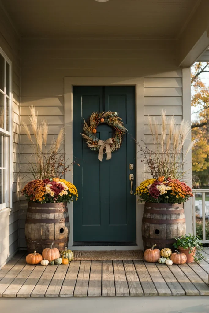 Rustic Barrel Planters