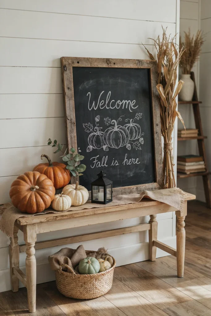 Rustic Pumpkin Chalkboard Sign