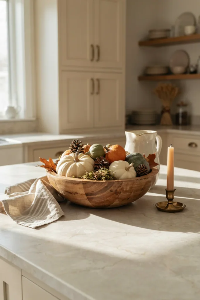 Style a Rustic Wooden Dough Bowl
