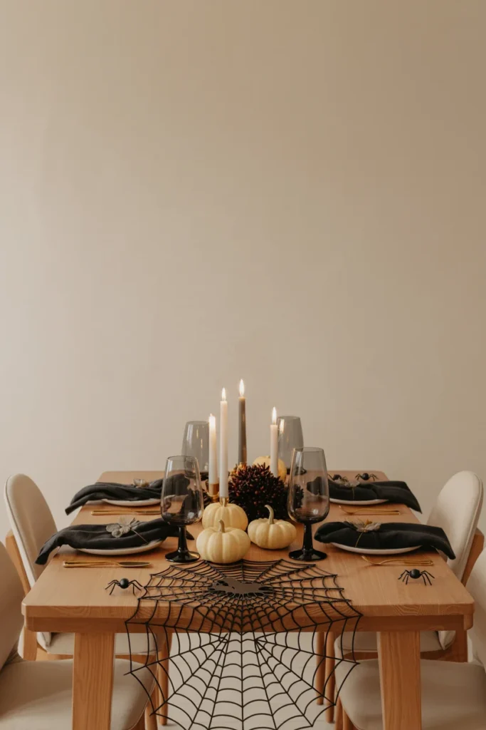 Spooky Spiderweb Table Runner