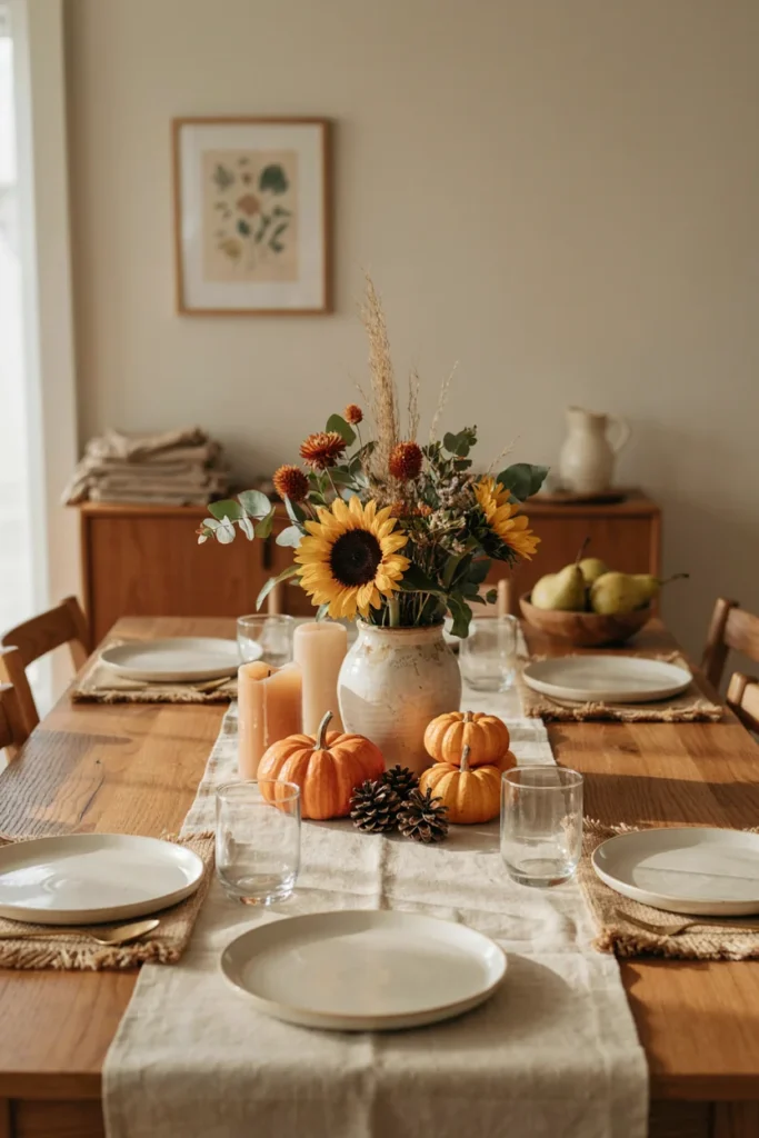 Sunflower and Pumpkin Centerpiece