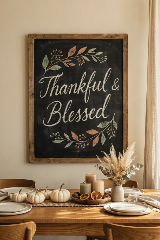“Thankful & Blessed” Chalkboard