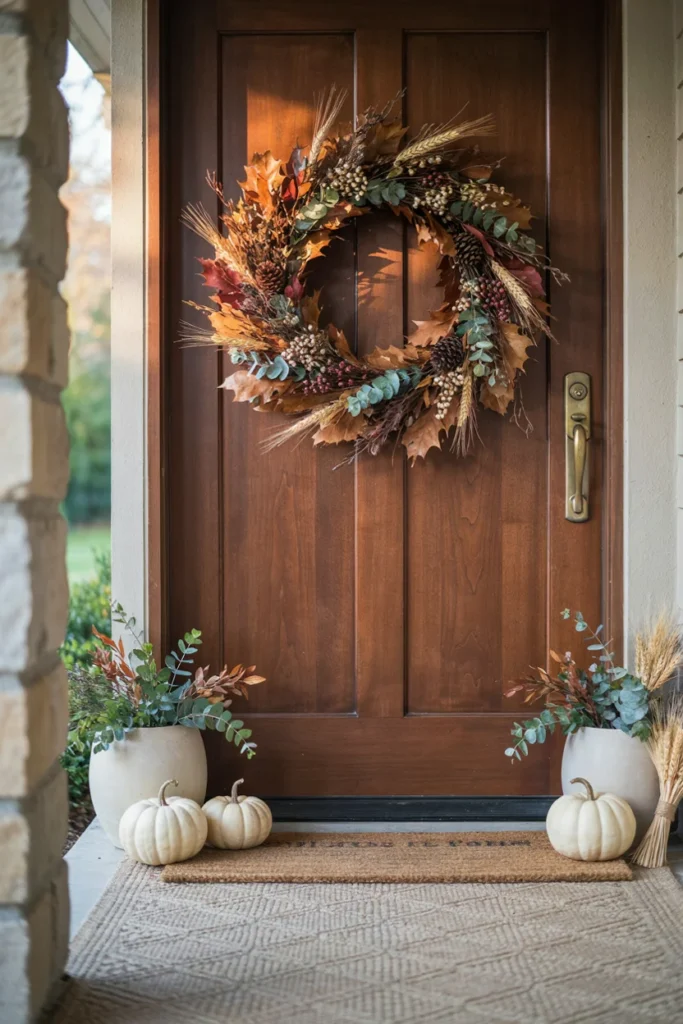 Warm Fall Front Door Wreath